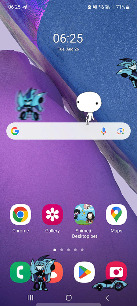 Blurr Shimeji on Mobile