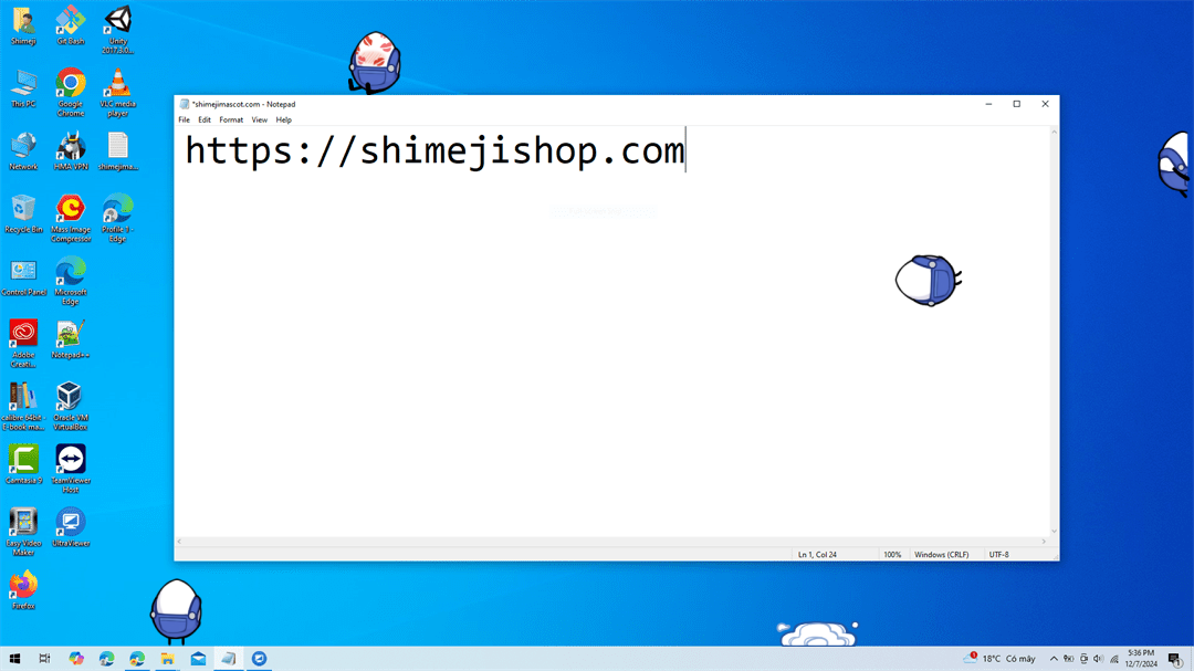 Bobby Shimeji on Desktop