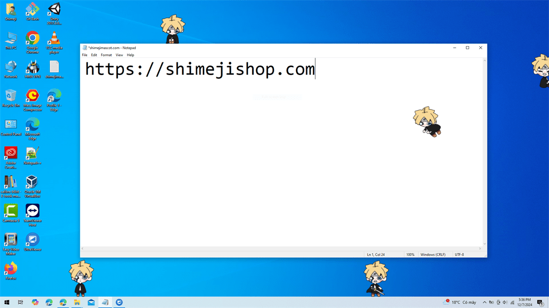 Boruto Shimeji on Desktop