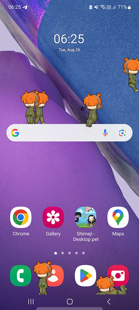 Brief Shimeji on Mobile