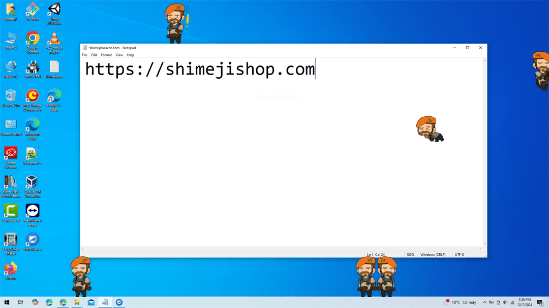 Brimstone Shimeji on Desktop