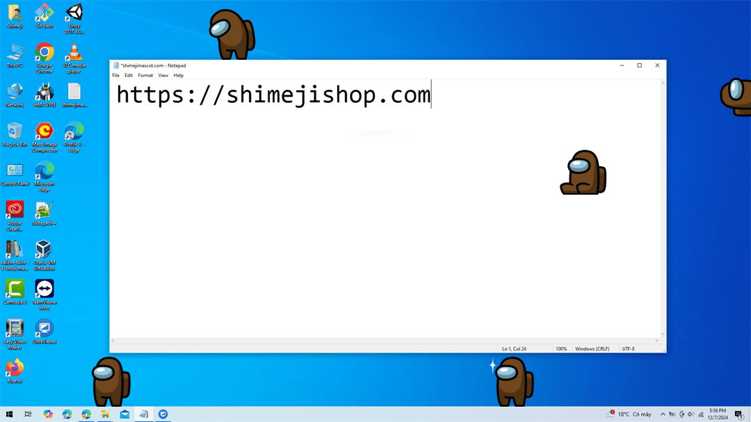 Brown Shimeji on Desktop