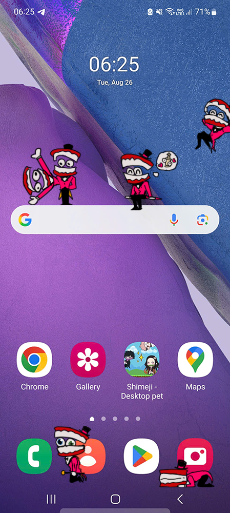 Caine Shimeji on Mobile
