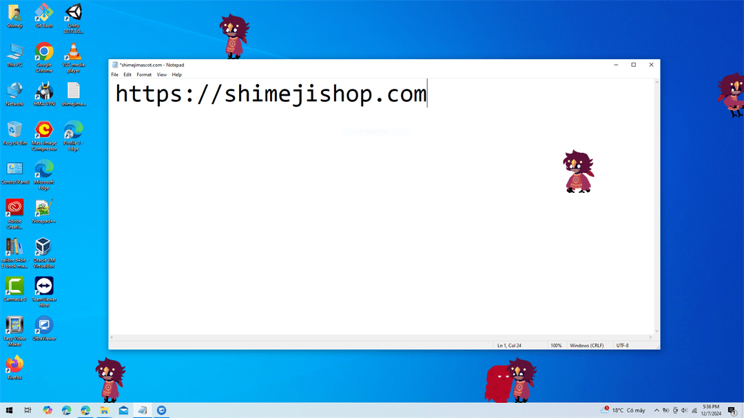 Calamus Shimeji on Desktop
