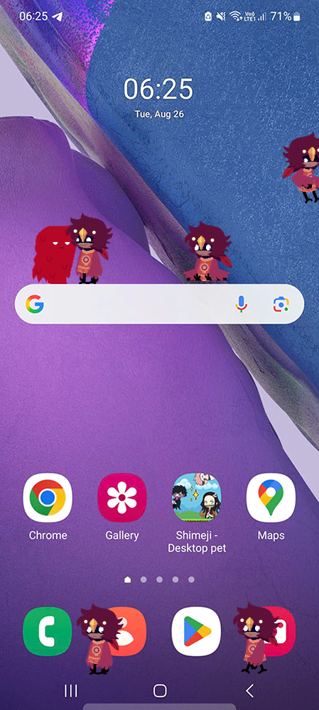 Calamus Shimeji on Mobile
