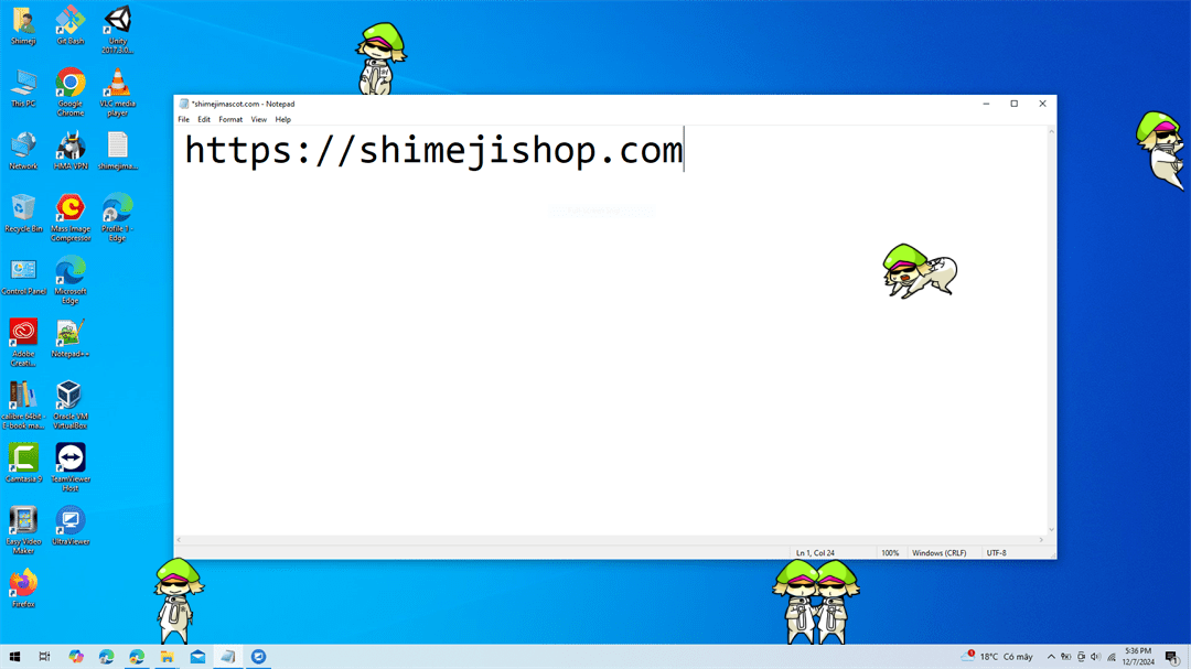 Cass Shimeji on Desktop