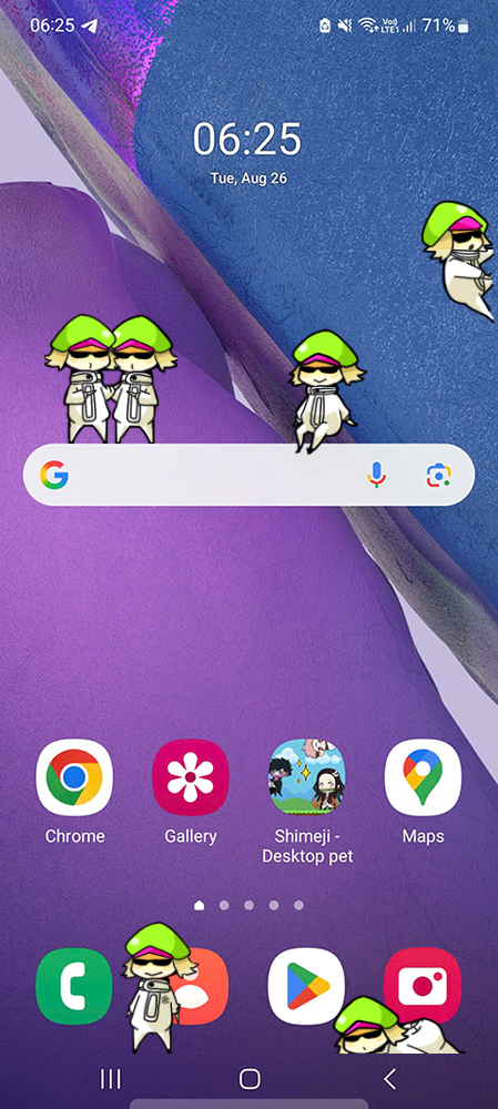 Cass Shimeji on Mobile