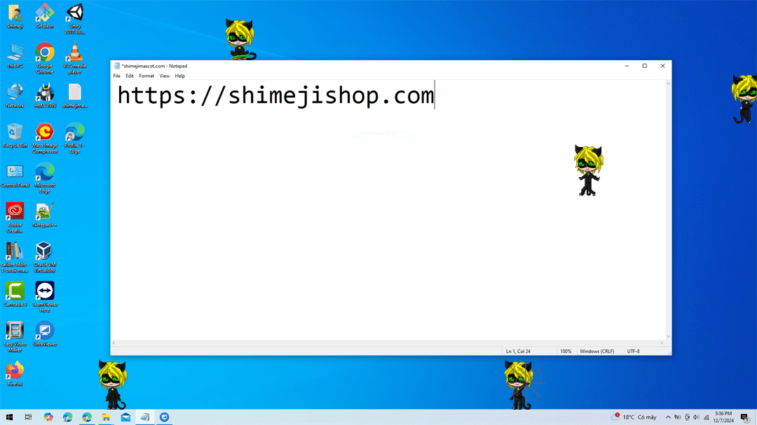 Cat Noir Shimeji on Desktop