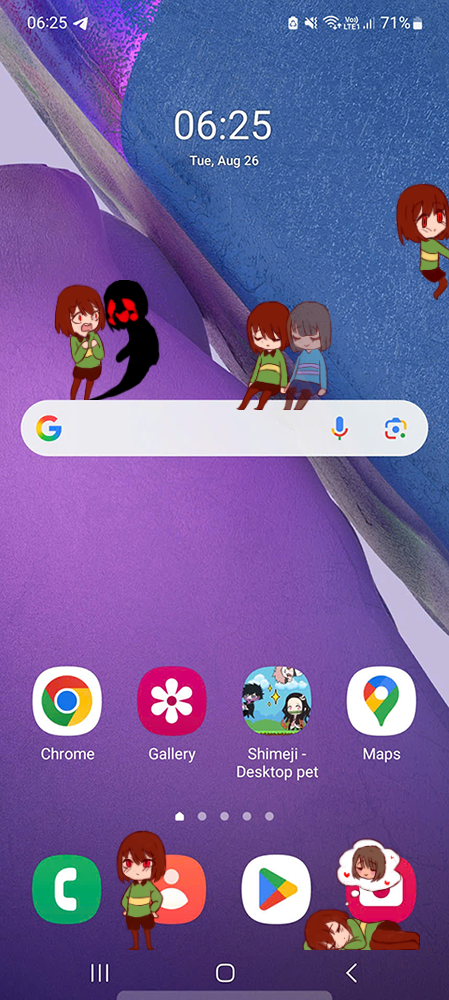Chara Shimeji on Mobile