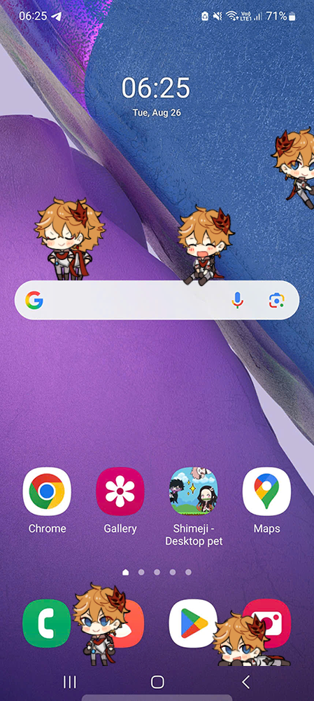 Childe Shimeji on Mobile