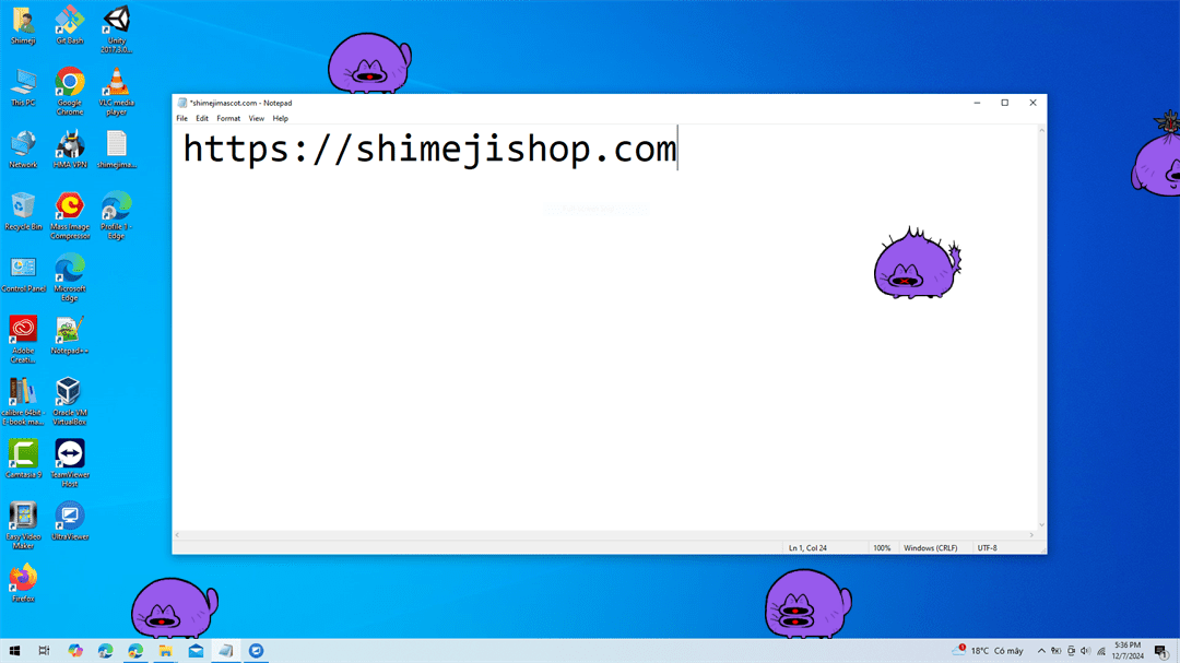 Chonkwave Shimeji on Desktop