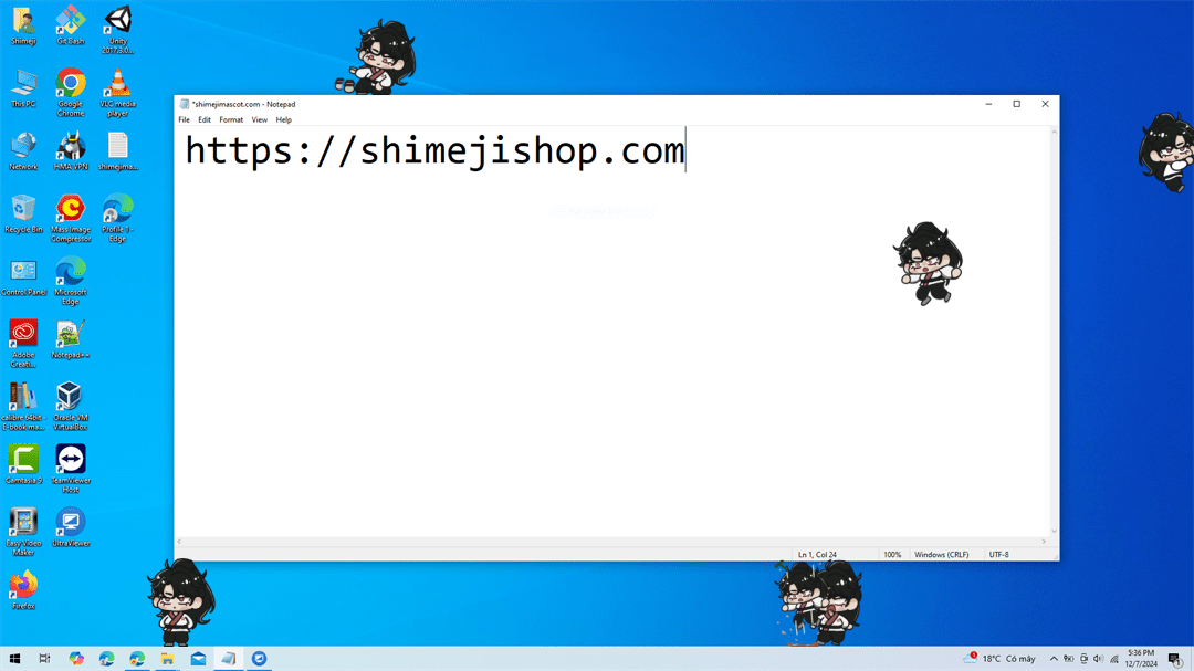 Chung Myung Shimeji on Desktop