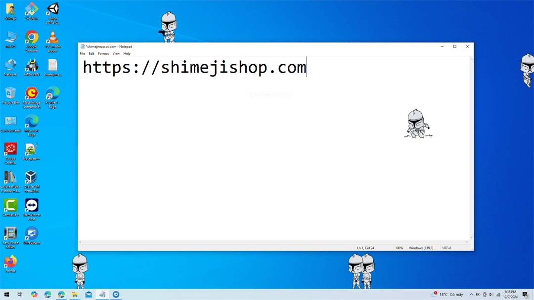 Clone Trooper (I) Shimeji on Desktop
