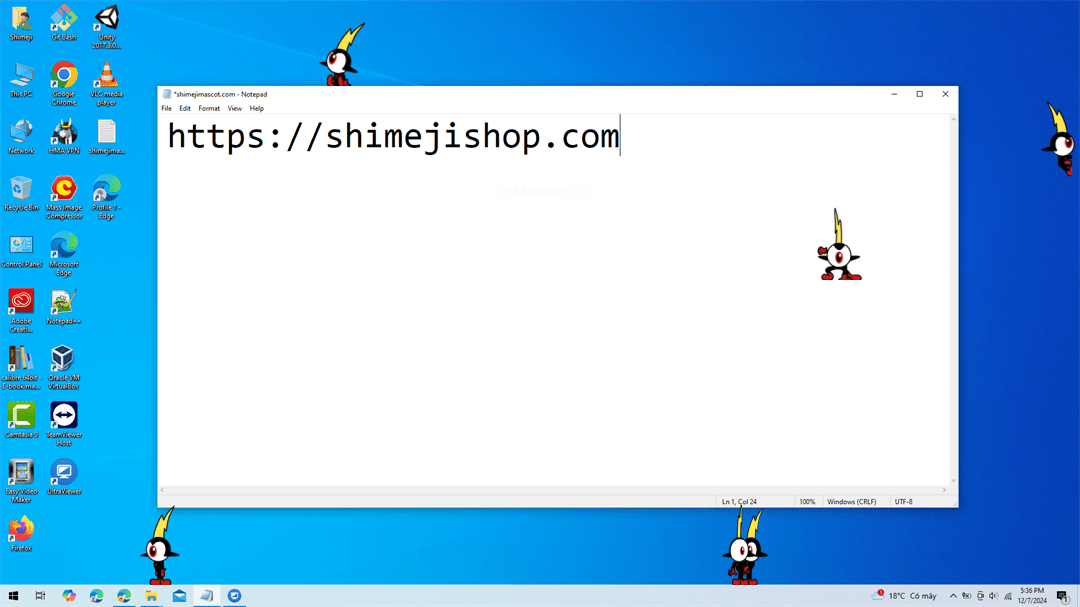 Commander Peepers Shimeji on Desktop