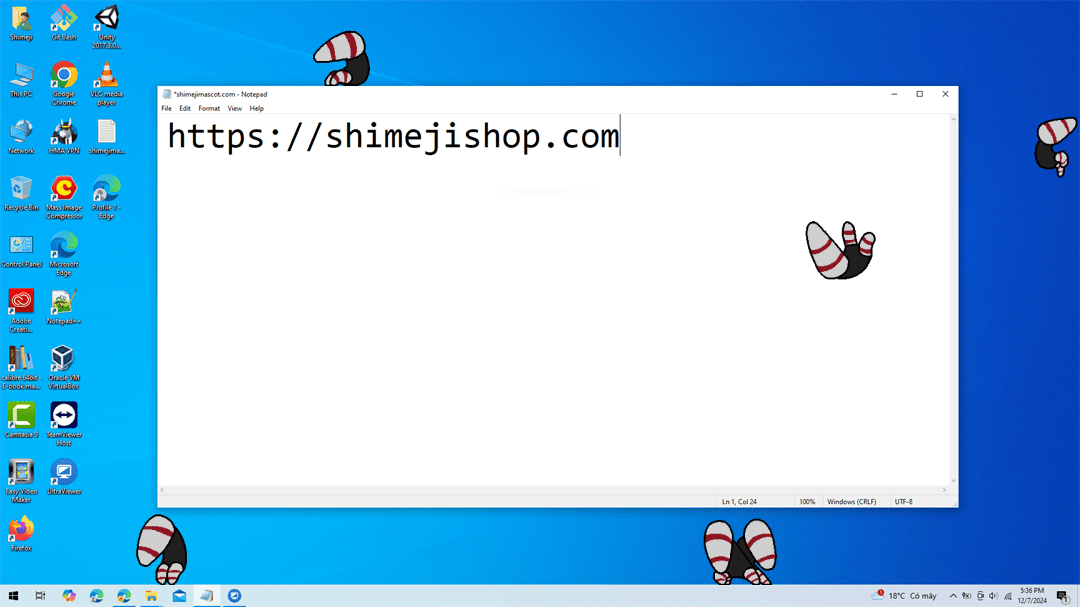 Corrupted Storch Shimeji on Desktop
