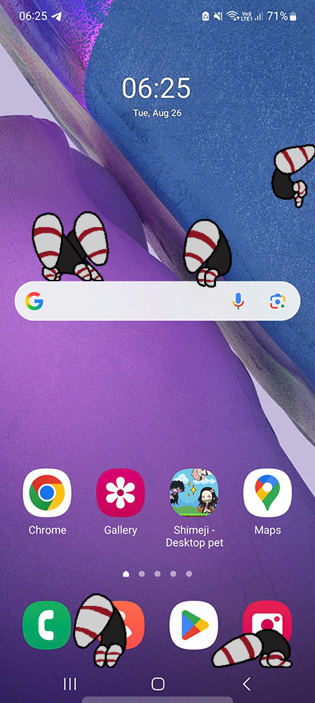 Corrupted Storch Shimeji on Mobile