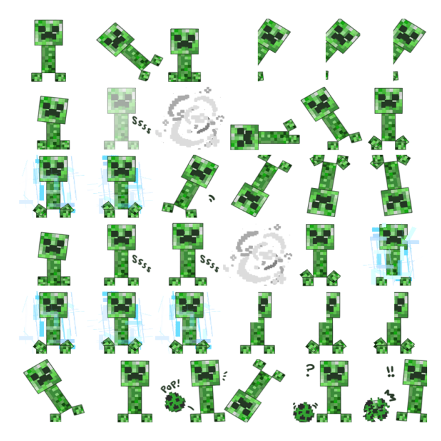 Creeper Shimeji Sprite Preview