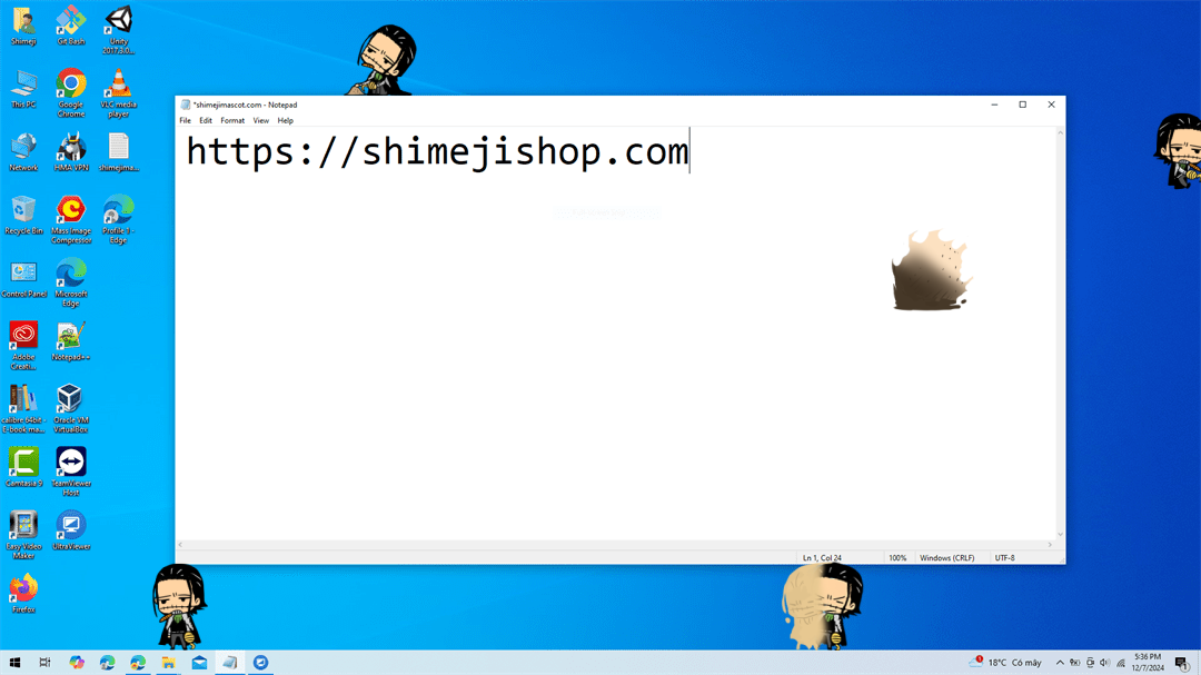 Croc Shimeji on Desktop
