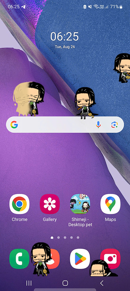 Croc Shimeji on Mobile