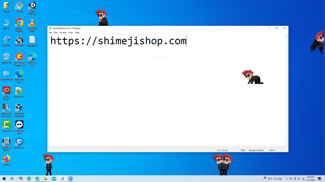 Crowley Shimeji on Desktop