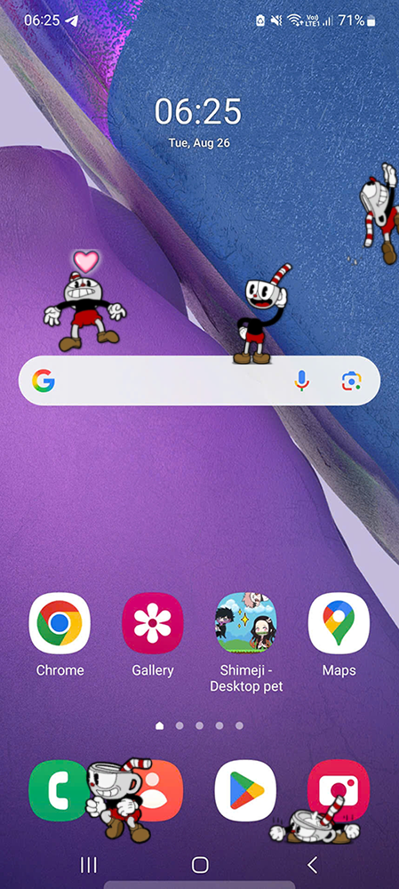 Cuphead Shimeji on Mobile