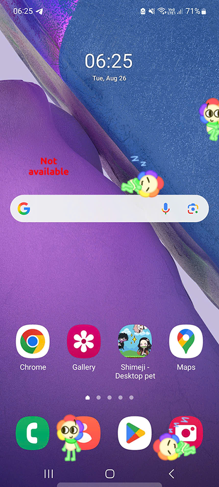Dandy Shimeji on Mobile