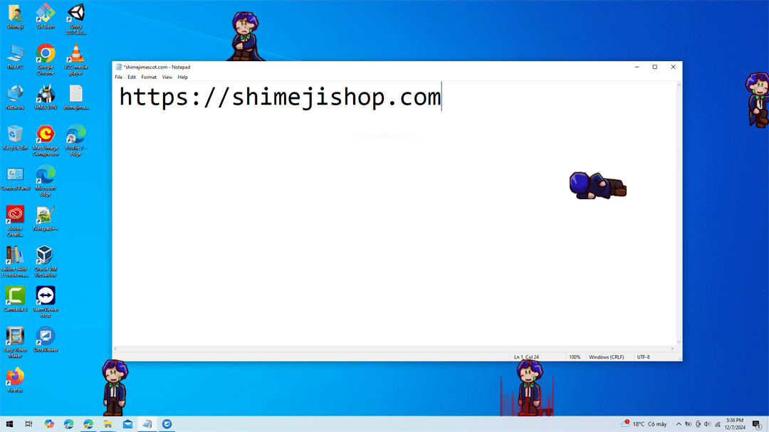David Shimeji on Desktop