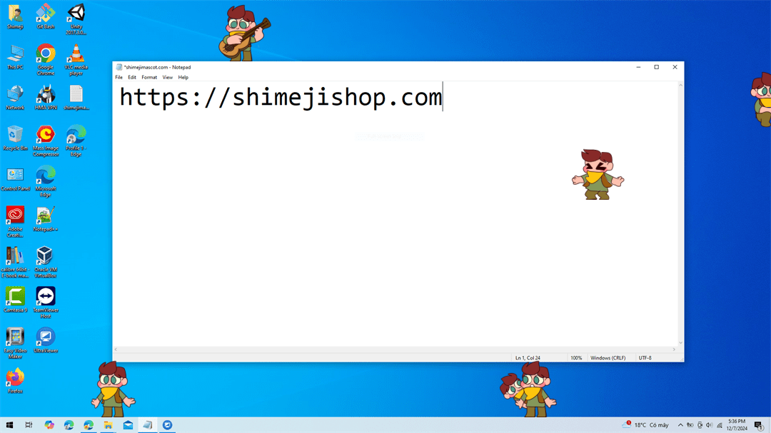 David Shimeji on Desktop