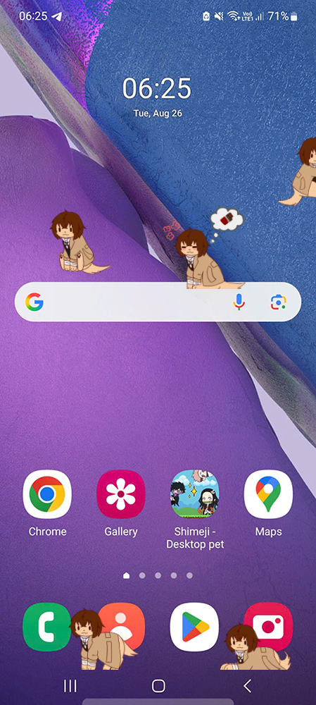 Dazai Retriever Shimeji on Mobile