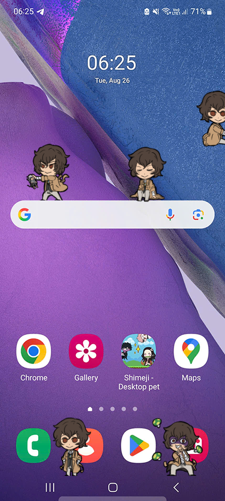 Dazai Shimeji on Mobile