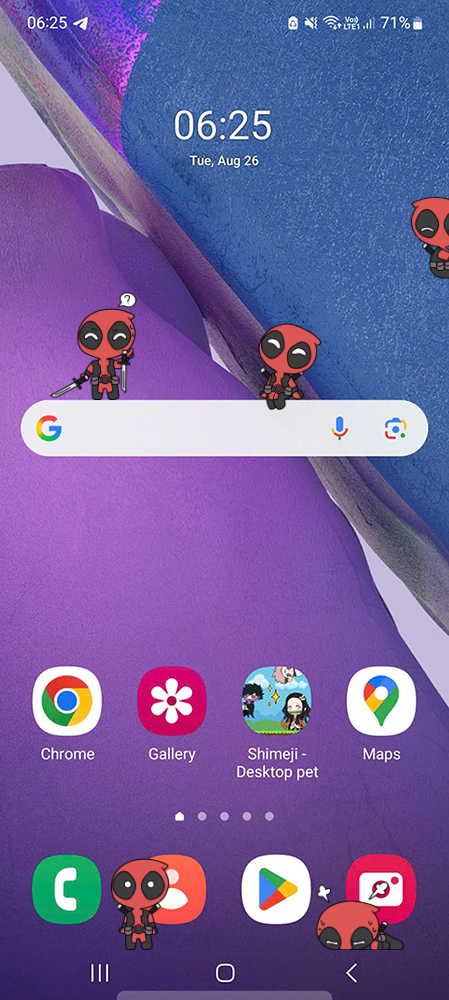 Deadpool Shimeji on Mobile