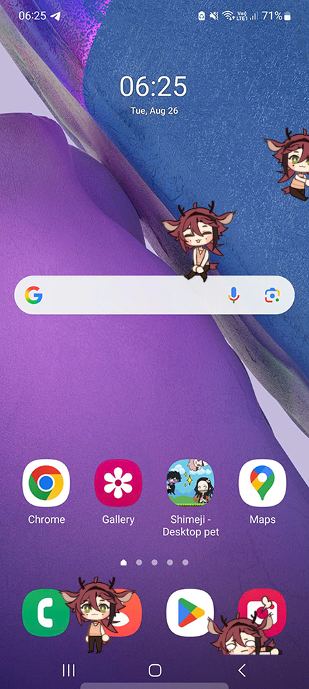 Deerzou Shimeji on Mobile