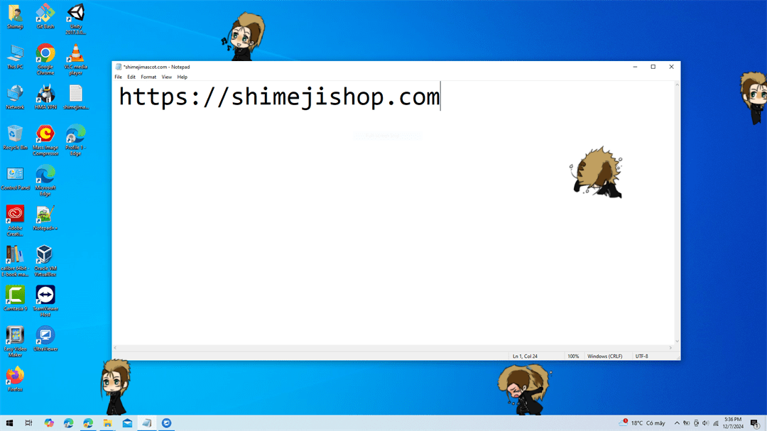 Demyx Shimeji on Desktop