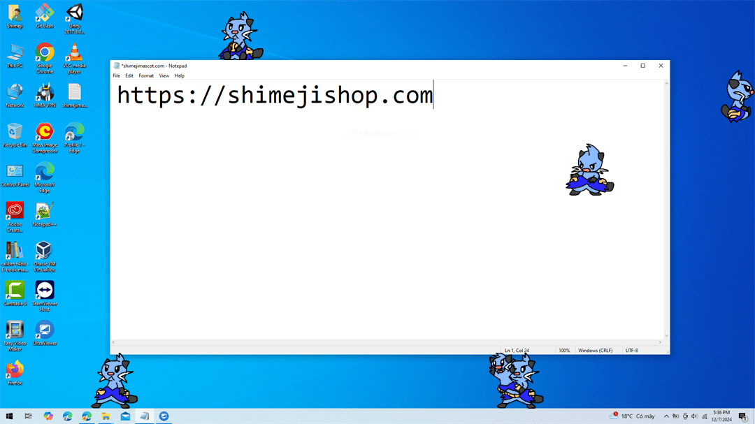 Dewott Shimeji on Desktop