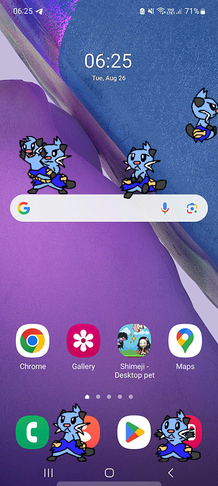 Dewott Shimeji on Mobile