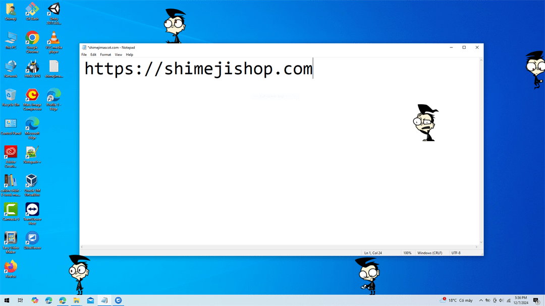Dib Shimeji on Desktop