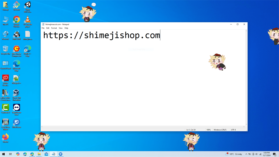 Doma Shimeji on Desktop