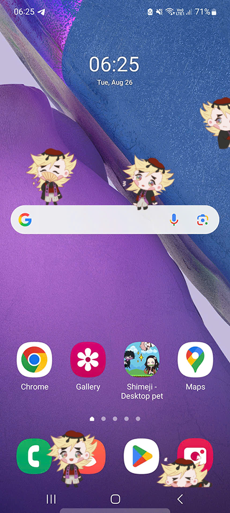 Doma Shimeji on Mobile