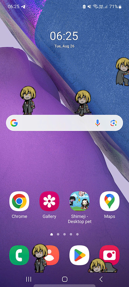 Don Quixote Shimeji on Mobile