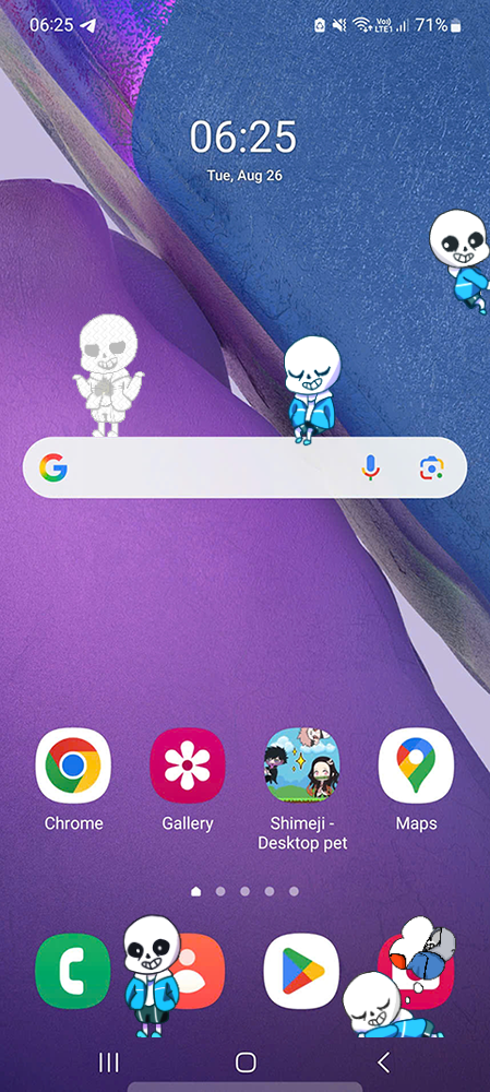 Dusty Sansy Shimeji on Mobile