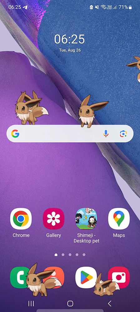 Eevee Shimeji on Mobile