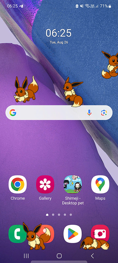 Eevee Shimeji on Mobile