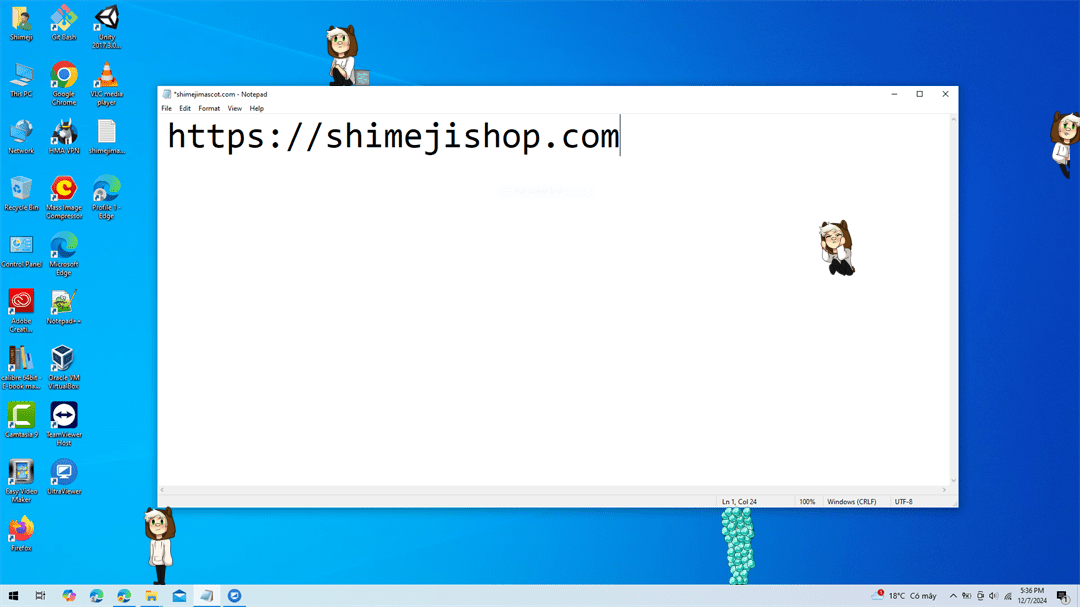 El Rubius Shimeji on Desktop