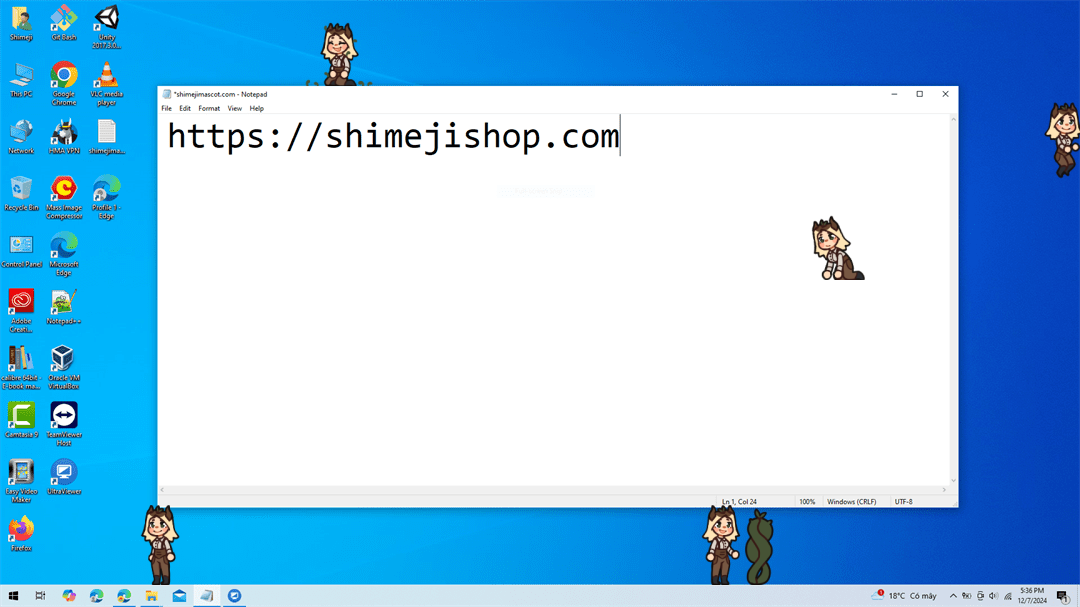 Elainaexe Shimeji on Desktop