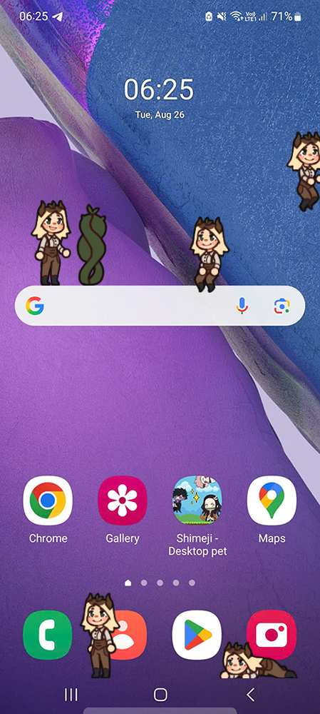 Elainaexe Shimeji on Mobile