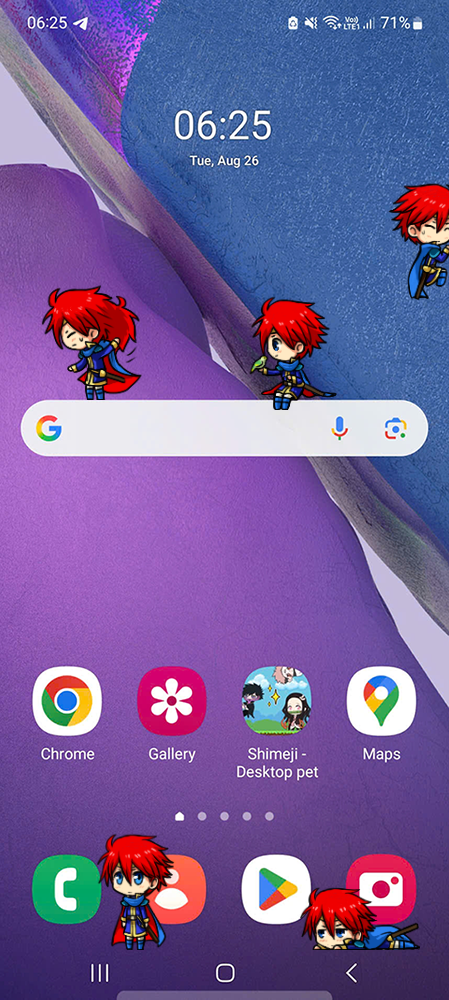 Eliwood Shimeji on Mobile