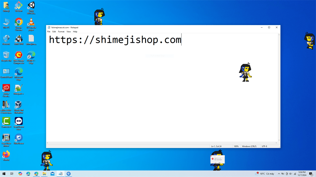 Ena Shimeji on Desktop