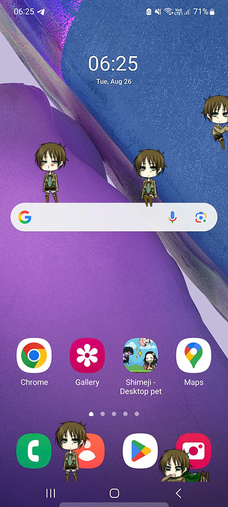 Eren Jaeger Shimeji on Mobile