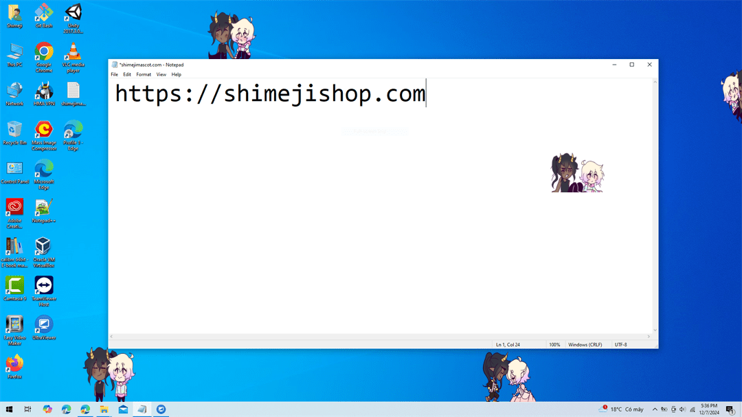 Ethan and Abby Shimeji on Desktop
