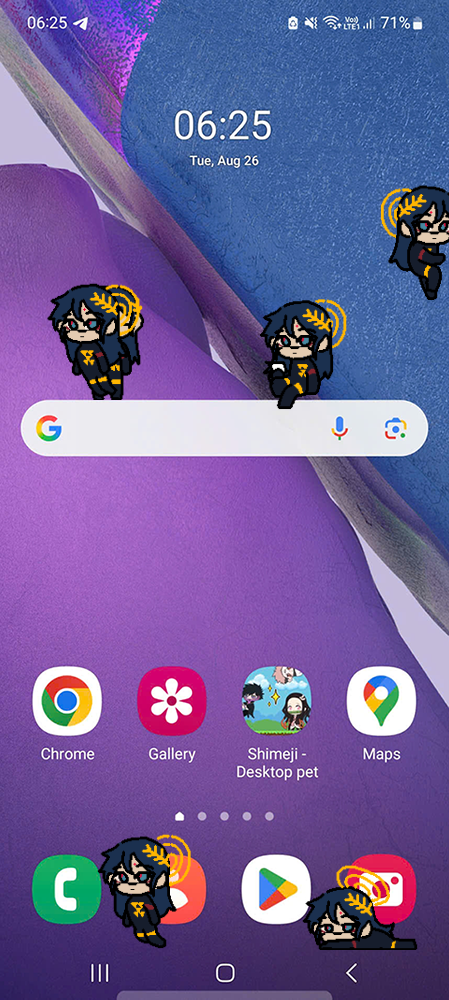 Falke Shimeji on Mobile